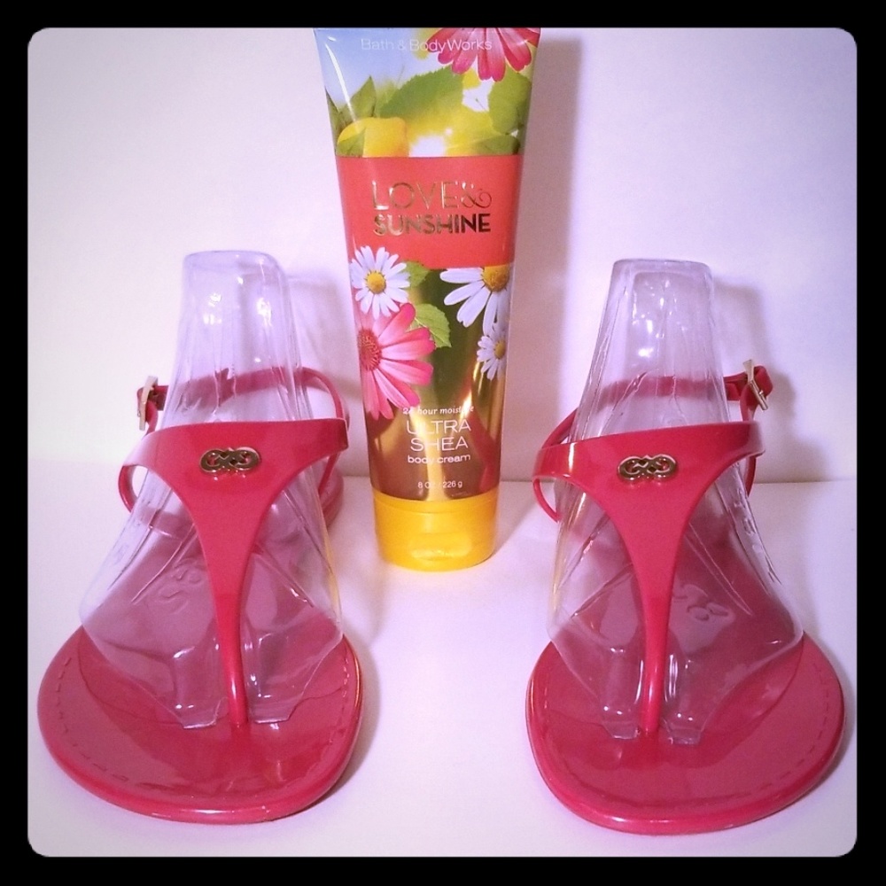 Cole Haan Red Jelly T-Strap Sandal